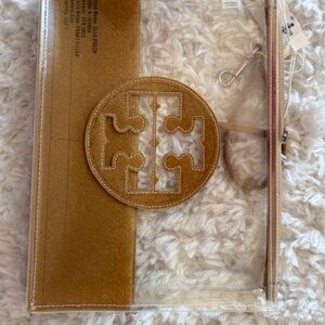 Tory Burch "Ella" clear pouch bag in clear TPU with front